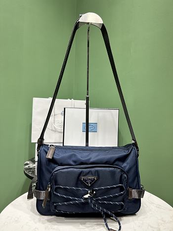Kitlife Prada Speedrock Re-Nylon Shoulder Bag In Dark Blue 28x17.5x10cm